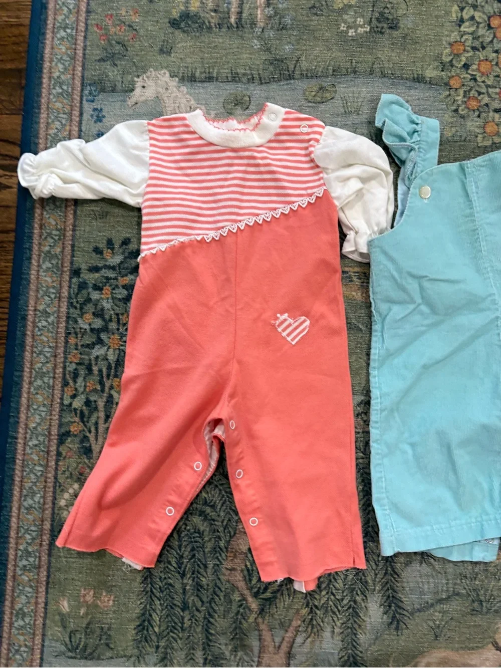 Vintage Toddler Rompers & Dress Set - Coral, Aqua, Pink, Yellow